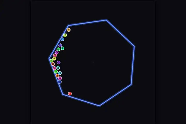 grok-build-0.1 — Bouncing balls in a heptagon