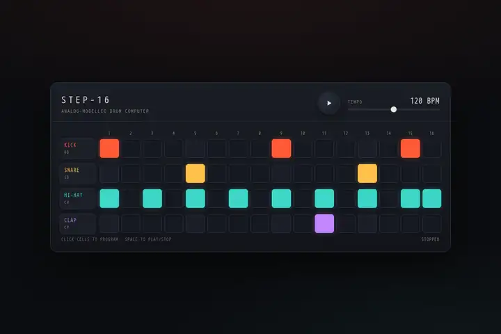 grok-4.6 — Drum machine