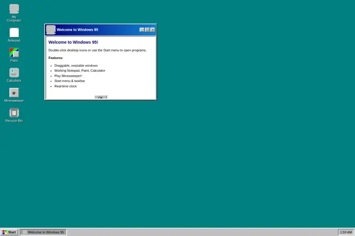 Windows 95 desktop