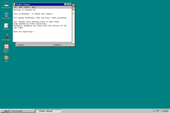 muse-spark-1.2 — Windows 95 desktop