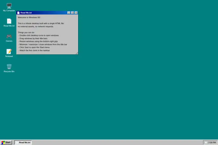 Windows 95 desktop