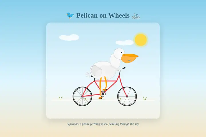 Pelican on a bicycle