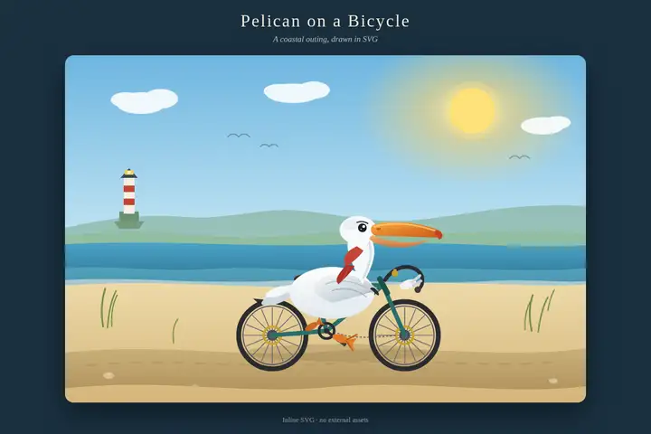 grok-4.6 — Pelican on a bicycle
