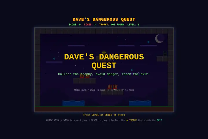 Dangerous Dave platformer