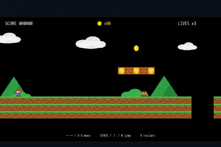 qwen3.8-2.4t-a95b — Mario-style platformer