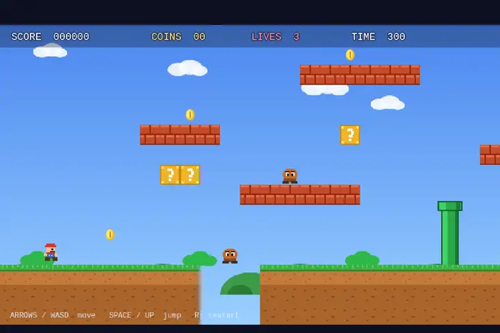 grok-4.6 — Mario-style platformer