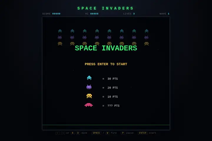 grok-4.6 — Space Invaders